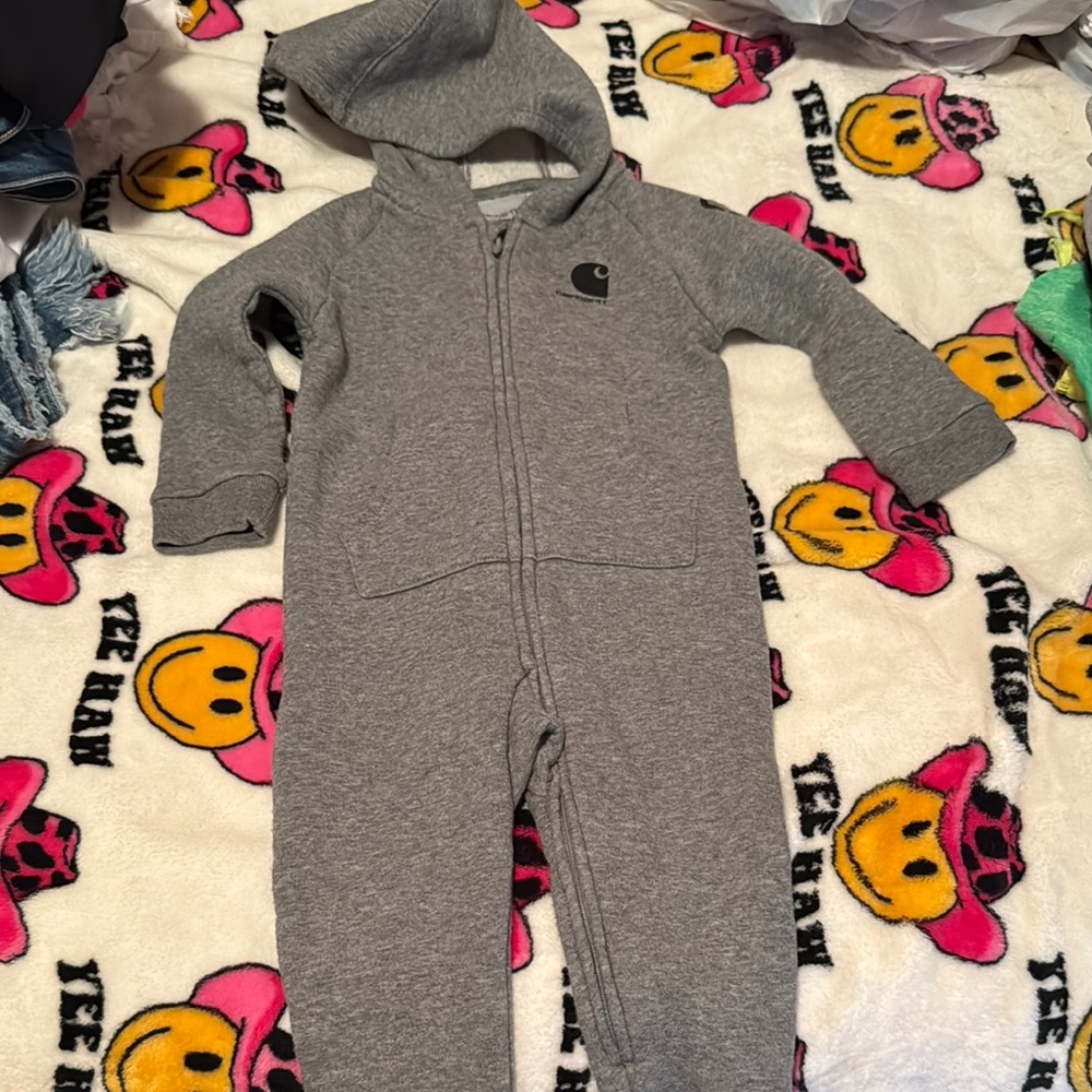 Carhartt Charcoal Gray Kids Footed One Piece